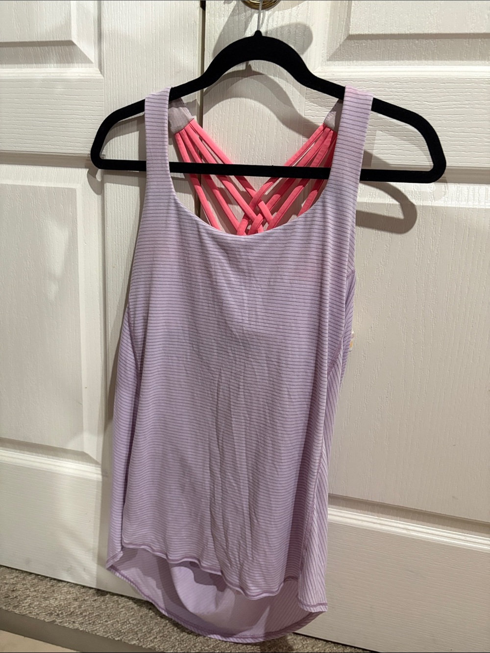 lululemon athletica Lavender Tank with Pink Strappy Back